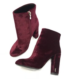 Ботильоны Saint Laurent бордовые