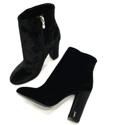 Ботильоны Saint Laurent черные бархат