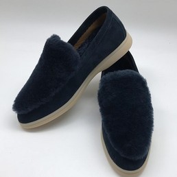 Женские лоферы Loro Piana зимние замшевые