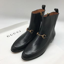 Женские кожаные полусапоги Gucci с пряжкой
