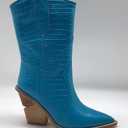 Женские сапоги Fendi кожаные синие