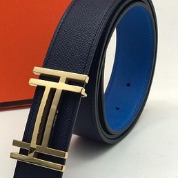 Двусторонний ремень Hermes синий