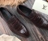 Мужские лоферы из кожи крокодила Louis Vuitton коричневые