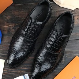 Мужские туфли из кожи питона Louis Vuitton черные