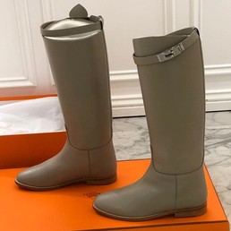 Женские сапоги Hermes High серые