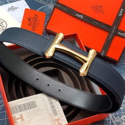 Hermes синий кожаный ремень