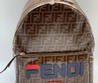 Кожаный рюкзак FENDI коричневый с логотипом
