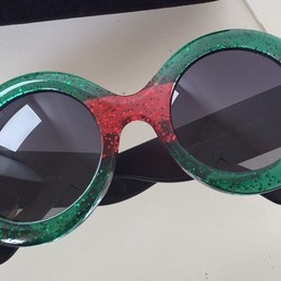 Очки Gucci женские зеленые с золотом