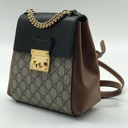 Женский рюкзак Gucci черный с серым