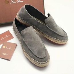 Замшевые эспадрильи Loro Piana Open Walk серые
