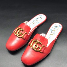 Кожаные мюли Gucci красные