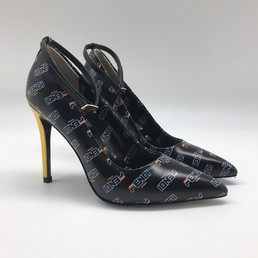 Кожаные черные туфли Fendi