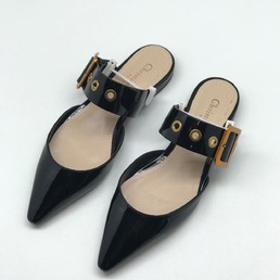 Лаковые мюли Christian Dior кожаные черные