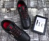 Мужские осенние кожаные кроссовки Louis Vuitton Run Away Sneakers черные