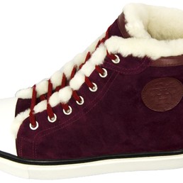Женские кеды Hermes High Bordo Winter