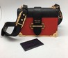 Женская сумка Prada Black/Red/Gold