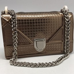 Женская сумка Christian Dior Dioramma медная с цепочкой