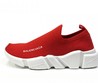 Летние женские кроссовки Balenciaga Speed красные на массивной белой подошве