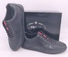 Кожаные осенние мужские кроссовки Prada черные