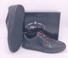 Кожаные осенние мужские кроссовки Prada черные