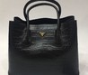Женская кожаная брендовая сумка Prada Double Bag черная