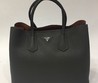 Женская кожаная сумка Prada Double Bag темно-серая
