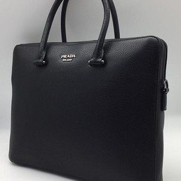 Мужская кожаная сумка Prada черная