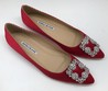 Балетки Manolo Blahnik Hangisiflat красные