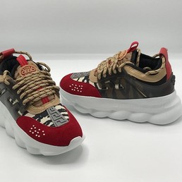 Красные кроссовки Versace Chain