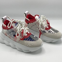 Белые кроссовки Versace Chain