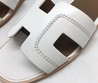 Кожаные белые шлепки Hermes