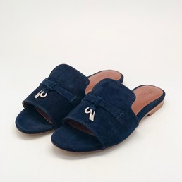 Шлепки замшевые Loro Piana синие