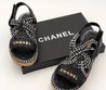 Черные кожаные сандалии Chanel