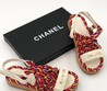 Красные кожаные сандалии Chanel