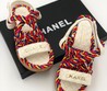 Красные кожаные сандалии Chanel