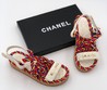 Красные кожаные сандалии Chanel