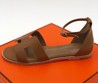 Коричневые кожаные сандалии Hermes