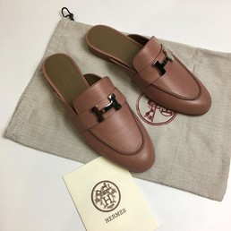 Женские розовые мюли Hermes