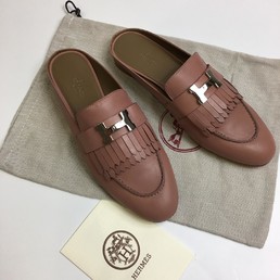 Женские мюли розовые Hermes