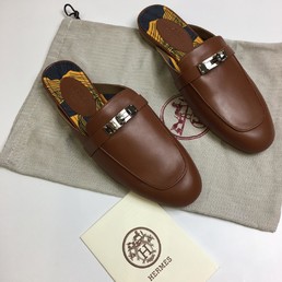 Женские мюли Hermes коричневые
