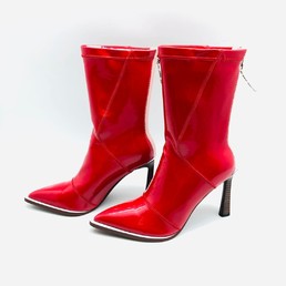 Лаковые женские полусапоги Fendi красные