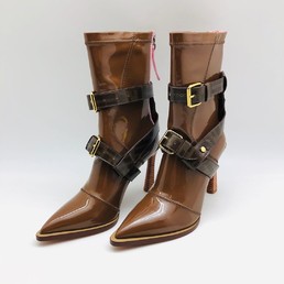 Кожаные женские ботильоны Fendi коричневые