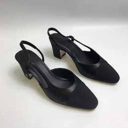 Черные босоножки Chanel кожаные