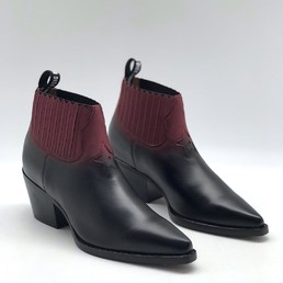 Ботинки женские Christian Dior L.A.бордовые с черным