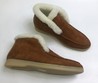Замшевые ботинки Loro Piana коричневые с мехом
