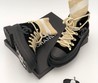 Черные с бежевым ботинки на шнуровке Chanel