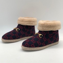 Женские ботинки из шерсти Gucci с узором