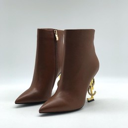 Ботильоны коричневые Saint Lauren