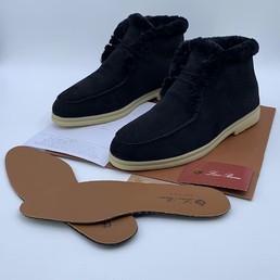 Черные лоферы Loro Piana