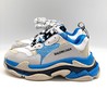 Белые с синим кроссовки Balenciaga Triple S 2020